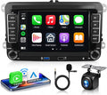 4Core+64G Android 15 Double Din Car Stereo for VW Volkswagen SEAT Skoda Jetta Golf Polo Wireless Carplay Android Auto, 7 Inch VW Radio With GPS, WiFi, Bluetooth, FM, EQ,Backup Camera, Double USB Ports
