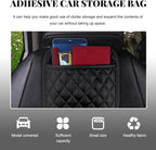 2 PCS Car Side Pocket Organizer, Leather Adhesive Auto Side Seat Back Storage Pocket, Waterproof Phone Document Sunglasses Holder Vehicle Gap Filler Pouch, Car Accessories (Large)