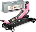 DNA Motoring 3 Ton Low Profile Floor Jack, 3 tons (6000 lbs) Capacity Fast Lift Hydraulic Trolley Service/Floor Jack, 7.7 "-21" Lifting Range, Pink, TOOLS-00674-PK
