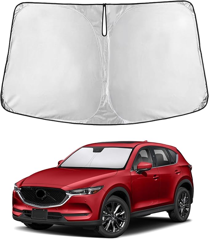 Windshield Sunshade Compatible for Mazda CX-5 2017-2024 2025 2026, Sun Visor for Front Windshield & Window Sun Shade Cover, UV Heat Blocker & Protector, Car Accessories