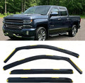 in-Channel Window Rain Guards Vent Deflectors Compatible with 2014-2018 Chevy Silverado/GMC Sierra 1500 Crew Cab, 15-18 Checvy Silverado/GMC Sierra 2500 HD 3500 HD Crew Cab, Truck Accessories 4pcs