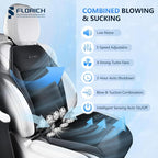 Cooling Car Seat Covers with Blowing & Suction, 12V-24V Cooling Ventilated Car Seat Cushion with 8 Turbo Fans 3-Speed Adjustable Universal Fit for Car SUV Truck Van for Summer Driving