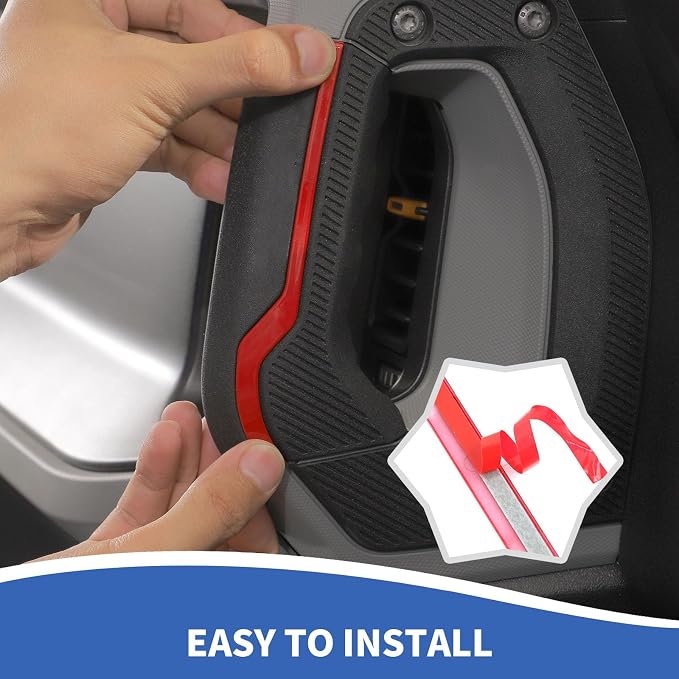 Center Console Dash Grab Handle Cover Trim Compatible with 2021-2024 Ford Bronco Interior Accessories, Red (Not for Bronco Sport)