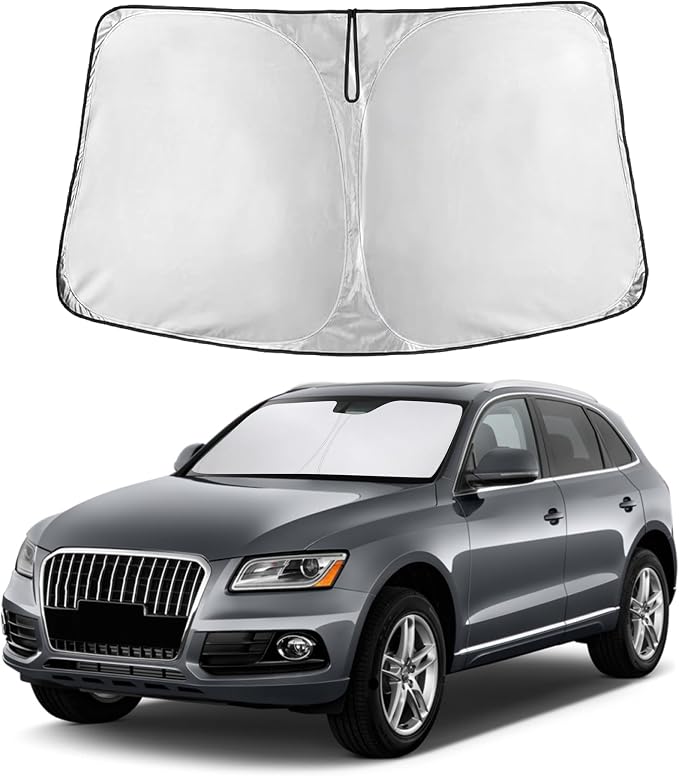 Windshield Sunshade Compatible for Audi Q5/SQ5 2009-2015 2016 2017, Sun Visor for Front Windshield & Window Sun Shade Cover, UV Heat Blocker & Protector, Car Accessories