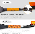 27" Car Snow Brush and Ice Scrapers for Car Windshield (Orange - 2 Pack) | Scratch Free Bristle Head Snow Brush & Tough Window Snow Scraper with Aluminium Body