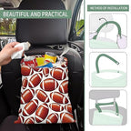Cute Car Trash Can, Hanging Canvas Car Back Seat Organizer and Storage Bag, Funny Car Trash Bag for Travelling, Outdoor Retro Football Pattern