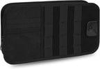 Molle Car Sun Visor Organizer, Semi-Rigid Tactical Panel Caddy with Zipper Pouch and Glasses Clip for Car Accessories, Fits Most Vehicles, SUVs, Trucks, Black