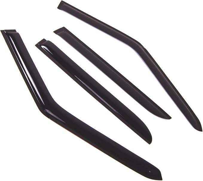 WD2-521 Dark Smoke 4 Pcs Set Window Visor (Outside Mount) Deflector Rain Guard Compatible with 2006-2013 Land Range Rover Sport
