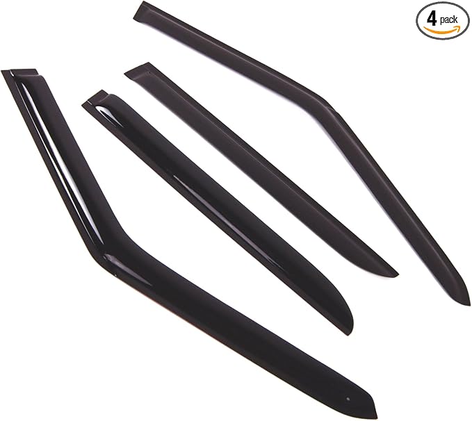 Outside Mount Window Vent Visors Rain Guards Compatible with Land Range Rover Sport 2006-2013 | Side Window Wind Deflectors Rain Shields | Smoke Tinted, 4 Pcs Set, DGWV-521