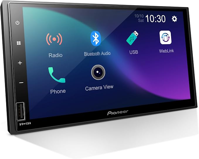 DMH-470EX 7” Double-Din Digital Media Receiver Car Stereo - Bluetooth, AUX Input, WebLink, Smartphone Integration, Touchscreen, Rear Camera Input