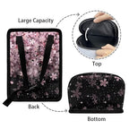 Cherry Blossom Print Car Trash Can with Lid, Leak Proof Auto Trash Bag Hanging Vehicle Garbage Can Multipurpose Storage Container for Back Seat Road Trip