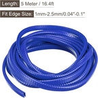 U Channel Edge Trim, 16.4ft Length Rubber Guard Seal Strip Edge Protector Fit for 1-2.5mm Edge, (15/64" W x 25/64" H) Blue