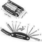 16 In 1 Multi-Function Bike Tool Kit - Allen Wrench, Tire Levers | Portable, Foldable, High Quality Steel,Bike Multitool Cycling Tool Kit