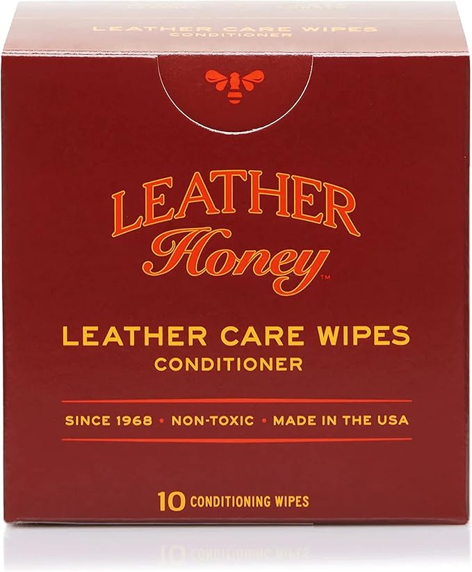 Conditioner Wipes: Restore Leather On-The-Go. Protect & Condition Any Color of Leather Couches, Car Seats, Purses, Shoes, Bags & Tack. Made in the USA! 10 Non-Toxic, Ready-to-Use Wipes