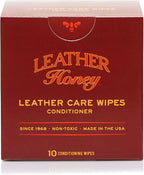 Conditioner Wipes: Restore Leather On-The-Go. Protect & Condition Any Color of Leather Couches, Car Seats, Purses, Shoes, Bags & Tack. Made in the USA! 10 Non-Toxic, Ready-to-Use Wipes