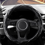 YHONGJT Soft Microfiber Leather Steering Wheel Cover, Universal 15 Inch for Women Girls, Fit Vehicles, Sedans, SUVs, Vans, Trucks - Black
