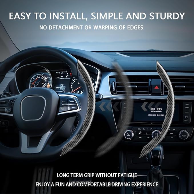 Steering Wheel Covers, 3PCs Leather Anti-Skid Clip on Car Steering Wheel Cover Protector Universal for Most Car Wheel, Misty Blue