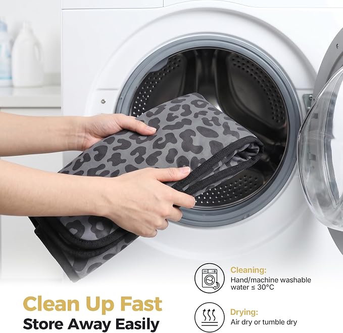 Car Seat Cover Protector, Waterproof Sweat Towel Seat Cover for Gym, Sports, Beach, Universal Front Seat Cover for Cars, Trucks, SUVs, Leather Seats(Gray Leopard)