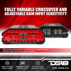 SXE-4000.4D/BK Car Amplifier Stereo Full-Range Class D 4-Channel 275x4 RMS @4 OHM 4000 Watts - Powerful and Compact Amp for Speakers in Car Audio System