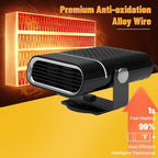 Car Heater - Portable Heaters for Vehicle, 12V 200W Plug in Cigarette Lighter Heaters, Windshield Defroster Window Demister, Auto Defogger With 360°Heating and Cooling for All 12 Volt Vehicles