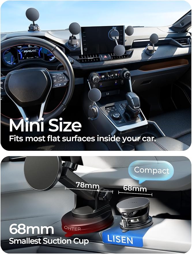 for 15W Magsafe Car Mount Charger, Magnetic Phone Holders for Your Car, Magnetic Wireless Car Charger, Suction Phone Mount for Car Accessories, Car Mount for iPhone 17 Pro Max 16 15 14 13 12 | [Lever Lock & Easiest Mount] Magsafe Car Mount Charge...