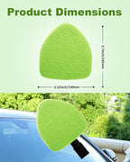 5 Pack Microfiber Pads, Replacement Heads Cover, Windshield Cleaner Tools, Washable & Reusable Triangle Pads, Fit for Window Reach Tool, Handle Not Included (Green)