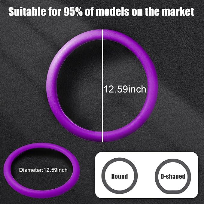JDDRY Car Steering Wheel Cover,Silicone Steering Wheel Protector,Universal Fit Automotive Steering Wheel Cover,Steering Wheel Protective Cover(Purple,1PC)