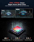 Front Rear - 4K STARVIS Sensor Dashcam,Free 64GB Card, Built-in 5G WiFi/GPS, Dual Dash Camera for Cars with 3" IPS Screen,HDR/WDR Night Vision, App Control, 24H Parking Mode