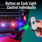 Wireless LED Lights for Car 2PCS- Button and Remote Control Interior Ambient Strobe Light, USB-C 120H 8 Colors IP65 Waterproof Rechargeable Underglow Light for Cars, Trucks, eBike, Motorcycle