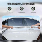 Half Car Cover, Winter Anti-freeze Snow Shield for Windshield Hood Rearview Mirror, Thicken Foldable Outdoor Protector with Fastening Strap, All-season Reflector Cloth for Cars (Silver)