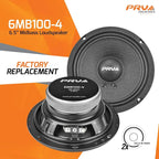 6.5 Inch Car Speakers 200 Watts 4 Ohm, 6MB100-4 Factory Replacement Car Door Speakers (Pair) Shallow Profile