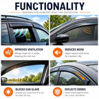 2018-2023 Tape-On Rain Guards for Chevrolet Chevy Traverse Side Window Visor Deflectors LS LT RS Premier True North High Country Durable Tinted Shades 2019 2020 2021 2022
