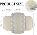 Bling White Car Center Console Cover, Leather Car Arm Rest Cover with 2 Storage Bags, Universal Auto Armrest Protector Storage Box, Bling Accessories Interior for Most Vehicles