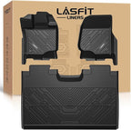 Floor Mats for Ford F-150 2015-2026 | F150 Lightning 2022-2025 SuperCrew (Rear w/o Fold Flat Storage) Carpet Floor All Weather Protector TPE Truck Liners- 1st & 2nd Row, 3pcs Black