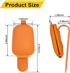 Magnetic Leather Sunglasses Holder for Car, 2 Packs (Orange) | Magnetic Car Visor Accessories