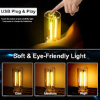 Hiseanllo 3PCS USB Car Interior Lights, Plug-in Glass Bottle Ambient Lamps for Cars, Portable Atmosphere Night Light, Universal Auto Interior Accessories (Yellow)