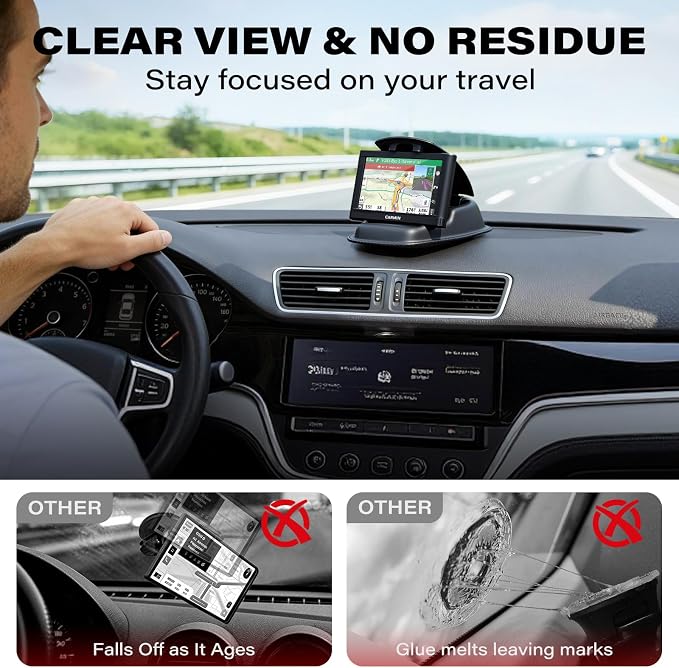 GPS Car Truck Mount, Non-Slip GPS Bean Bag Dash Mount 2-in-1 Anti-Skid Friction Dashboard Sandbag Clamshell Phone Holder for Garmin Nuvi Tomtom Magellan Navigation & All Cell Phone iPhone