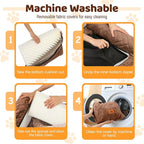 Dog Car Seat for Medium/Large Dogs up to 60 lbs, Memory Foam Dog Booster Seat with Thick Cushion, Pet Car Seat for Back with Detachable Washable Cover, Storage Pockets for SUV, Pick Up, Trunk, Brown