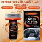 2pcs Glass Oil Film Remover for Car, Glass Emulsion Cleaner, 100ml Roll-On Glass Compound with Cleaning Board, Removes Oil Film & Smudges, Oil Film Cleaning Brush for Car Windows