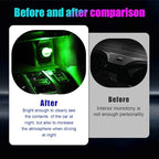 4 PCS USB LED Car Interior Atmosphere Lamp, Portable Mini LED Night Light, Plug-in USB Interface Trunk Ambient Lighting Kit, Universal Interior Car Accessories (Green)