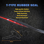 5M/16.5Ft Universal Self Adhesive Auto Rubber Weather Draft Seal Strip, Car Windshield Edge Moulding Sealing Strip Soundproof T-Type Rubber Edge Protector Trim, Black (8x10mm/0.31' x0.39'')