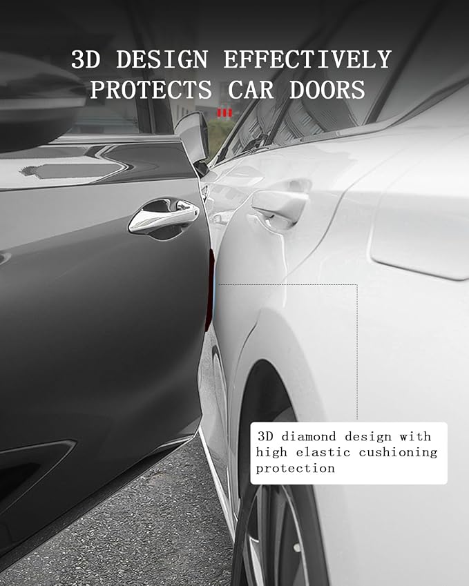 muekzu Silicone Car Door Edge Guard Trim Molding Crash Scratch Protector Scratch Guard for Car,Sedans,Truck,SUV 4PCS (Black)