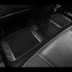 Leather Steering Wheel Cover and Waterproof Car Floor Mats,Microfiber Universal Car Combo Fit for 95% Sedan,SUV,Cars,14.5-15inch Sporty Anti-Slip Safety Comfortable Design(Carbon Fiber Black)