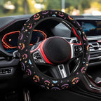 Universal Automotive Steering Wheel Covers Fit 14 to 15 inch | Ghost Face Star Print, Easy Fix Machine Washable Steering Wheel Protection for All Season
