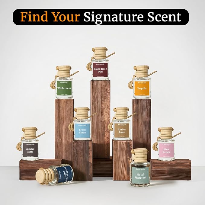 Car Air Fresheners 2 Packs, Aromtopia Pink Beach Essential Oil Freshener for Cars, Cute Hanging Car Fragrance Diffuser for Women & Men, Long-Lasting Car Fragrance Gift