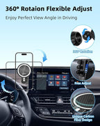 PZK Car Phone Mount for Toyota C-HR CHR 2019-2022 Accessories 8-inch Screen | Magnetic 15W Fast Wireless Charger Phone Holder with Magsafe 360° Rotation Hands-Free Phone Cradles Not Block Air Vent