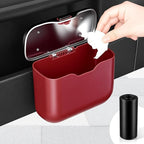 Car Trash Can, Car Garbage Bin with Lid & Handle - Leak-Proof Mini Trash Can for Car, Truck, SUV - Essential Car Accessories for Organization (Red)