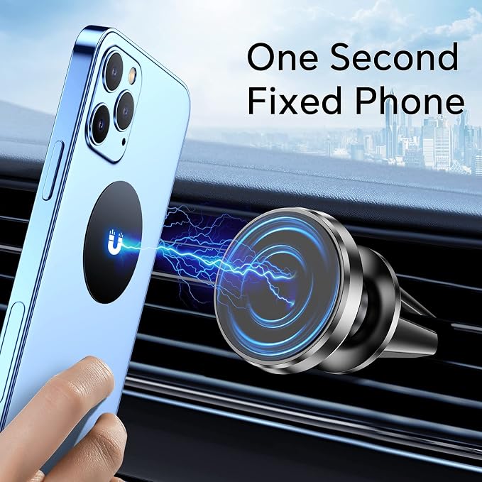 【2-PACK】Car vent Magnetic Phone Mount[ Easily Install ] Reusable Magnetic phone holder for car vent air[ Strong Magnet ] [ 360° Rotation ] Fit for iPhone 17 Pro Max 16 15 Samsung & All cell phone