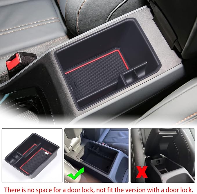 Car Center Console Organizer Tray Compatible with Audi Q4 E-Tron 2022 2023 2024 2025, ABS Front Rear Side Door Grab Handle Storage Box & Armrest Storage Tray With Anti-slip Mat Insert Accessories