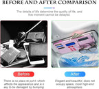 Car Sun Visor Organizer, Leather Storage Pocket Sun Visor Pouch with Zipper for Cards License Registration Pen Glasses Document, Fits Most Car SUV, Auto Interior Accessories (Pink)